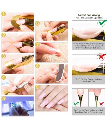 KINGMAS 100 Pcs Nail Art Form Guide Stickers - Horseshoe-Shaped Tips for Acrylic and Gel Nail Extensions - Buy Online on GoSupps.com