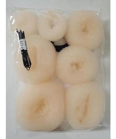 Donut Hair Bun Maker Set - 7 Piece Styling Kit with Elastic Bands & U-Shaped Hairpins for Girls & Women (White) - Perfect Hairstyle Solution - Buy Online on GoSupps.com