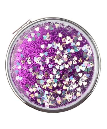 Portable Round Magnifying Mirror - Compact Double Sided Small Foldable Makeup Mirror for Women and Girls Pink ABS Plastic Handheld Purse Mirror
