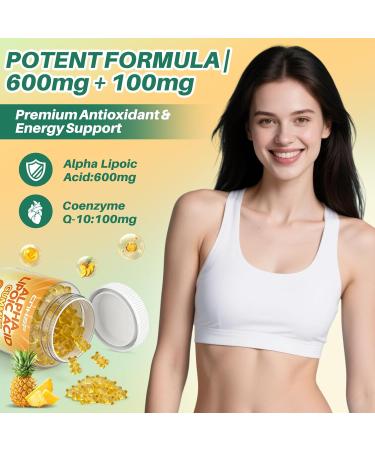 CNCHEF Alpha Lipoic Acid Gummies 600mg - Nerve Savior for Neuropathy with Vitamin B1 B6 B12 C E Biotin Coenzyme Q-10 - Brain Health and Nerve Support Antioxidant - Vegan Sugar-Free - 60 Gummies - Buy Online on GoSupps.com
