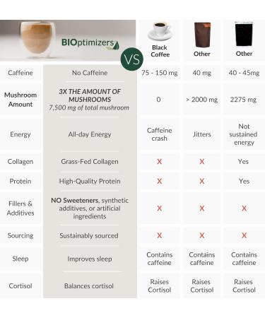 BIOptimizers Mushroom Coffee Alternative Salted Caramel Drink Lion s Mane Chaga Reishi + Collagen Peptides for Focus Energy & Gut Health Adaptogenic Mushrooms & MCT Powder 30 Servings Salted Caramel - 30 Servings - Buy Online on GoSupps.com