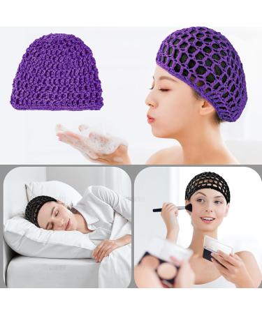 AUEAR Mesh Crochet Hair Net Thick Short Hair Net Snoods Cover Women Hairnet for Sleeping Multicolor One size - Buy Online on GoSupps.com