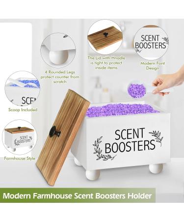 White Wood Laundry Pods Holder Dryer Sheets Fabric Softener Dispenser - Buy Online on GoSupps.com