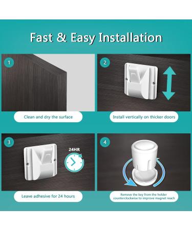 Norjews Child & Baby Safety Proof Magnetic Cupboard Locks (8 Locks & 2 Keys) Easy Install in Seconds Invisible Child Safety Locks for Cabinets and Drawers No Screws or Drilling White 8 Piece Set White - Buy Online on GoSupps.com