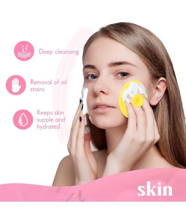 Roshtia 100 Pcs Face Silicone Scrubber - Exfoliating Facial Cleansing Brush for Pore Blackhead Removal & Skin Care - 20 Colors - Buy Online on GoSupps.com