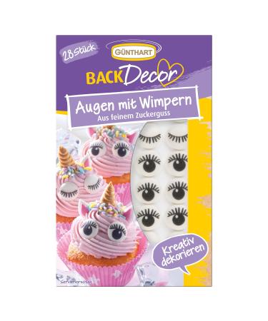 G nthart BackDecor 28 pieces of sugar eyes made of edible sugar eyes with eyelashes googly eyes