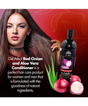 Onion Hair Conditioner | Red Onion & Aloe Vera | Boost Shine & Revitalize Thinning Hair | Paraben Free | Family Size 33.8 fl. oz - Buy Online on GoSupps.com