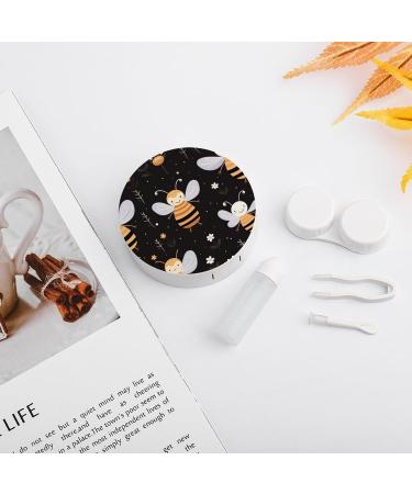 Floral Bee Contact Lens Case with Mirror - Cute Portable Eye Travel Kit for Contacts - Buy Online on GoSupps.com
