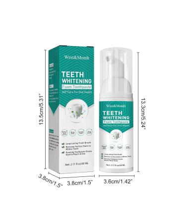 Teethaid Mouthwash & Whitening Foam Toothpaste - Natural Peppermint Dental Cleaning - 60ml (3 Pack) - International Shipping Available - Buy Online on GoSupps.com