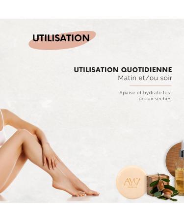  AYV Cosmetics Argan Moisturizing Solid Soap - Intense Hydration - Argan Oil Soap - Normal to Very Dry Skin - Face and Body Care - MADE IN FRANCE - 100g - Buy Online on GoSupps.com