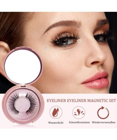 Magnetic Eyelashes & Eyeliner Set - Waterproof Gel 2 Pairs of 3D Reusable Lashes Tweezers & Storage Box | Shop Internationally - Buy Online on GoSupps.com