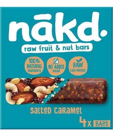 Nakd Salted Caramel Natural Fruit & Nut Bars - Vegan Gluten Free Healthy Snack - 35g x 48 - Buy Online on GoSupps.com