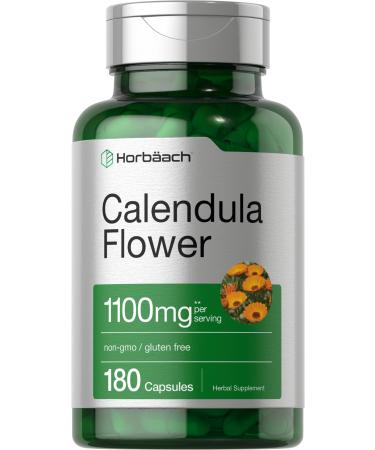 Horb ach Calendula Flower Capsules 1100mg | 180 Count | Marigold Extract | Non-GMO Gluten Free Herbal Supplement