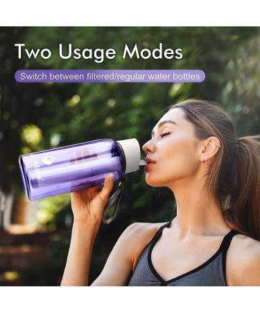 SurviMate 0.01m Ultra-Filtration Filtered Water Bottle - 4-Stage Filtration - 22 oz Purple - Buy Online on GoSupps.com