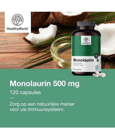 Be Healthy Group doo Monolaurin 120 Vegetable Capsules 500 mg per Daily Serving Natural Compound 4month supply Ester of Lauric Acid Body Support - Buy Online on GoSupps.com