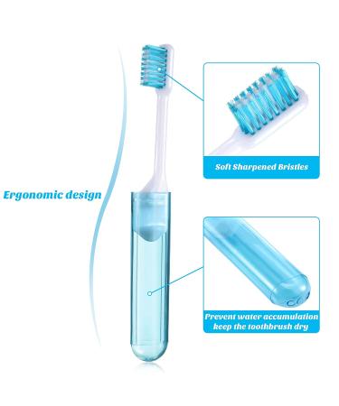 Folding Travel Toothbrush Kit - 6 Pieces with Box for Travel, Camping, School - Gold, Black, Yellow, Orange, Blue, Green - Buy Online on GoSupps.com