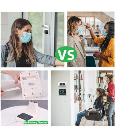 GEKKA Wall Mounted Infrared Forehead Thermometer - Non Contact Digital Wall Thermometer for Adults - LCD Display, Fever Alarm, Accurate Instant Reading - Ideal for Offices, Schools, Factories - White - Buy Online on GoSupps.com