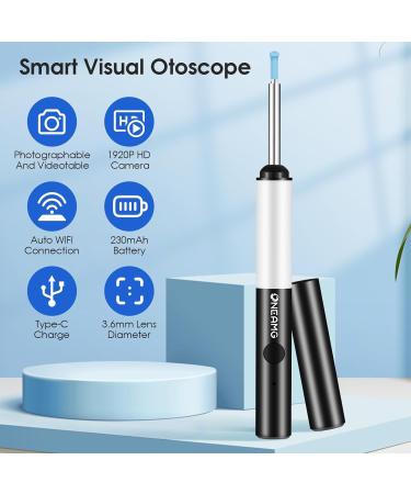 OneAMG 1920p HD Ear Wax Removal Otoscope - WiFi Endoscope with 6 LED Lights IP67 Waterproof Camera for Adults & Kids - Compatible with iPhone iPad Android - Buy Online on GoSupps.com