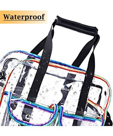 MOFASVIGI Clear Stadium Approved Tote Bag - Waterproof Transparent Rainbow Design for School, Concerts & Travel - Buy Online on GoSupps.com