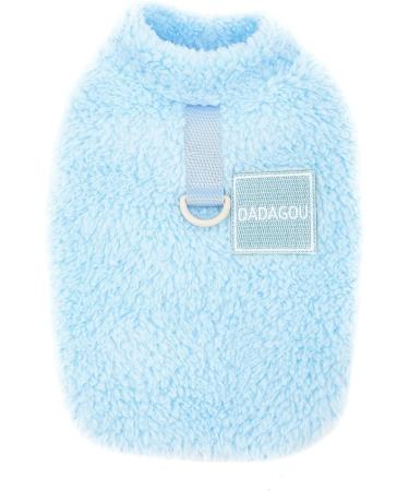Zunea Fleece Winter Jacket for Small Dogs | Warm & Cozy Pet Coat with D-Ring for Chihuahua & Cats | Soft Fuzzy Blue Sweater for Cold Weather - Buy Online on GoSupps.com