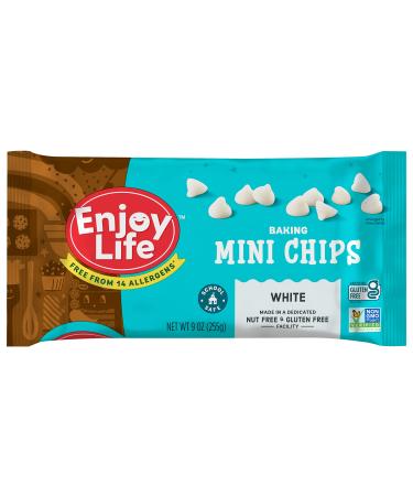 Enjoy Life Foods Mini White Baking Chips, White Chocolate Flavor Gluten Free, School Safe, Non GMO, Dairy Free, Soy Free, Nut Free, Bulk, 9 oz bag