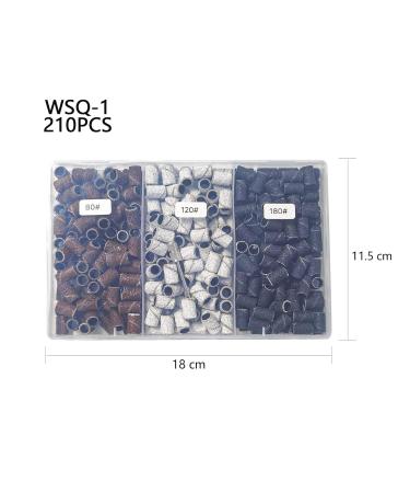 Luckaide 210-Piece Nail Grinder Set - 80/120/180 Grit Grinding Sleeves & Attachments with Storage Box for Perfect Manicure & Pedicure - Buy Online on GoSupps.com