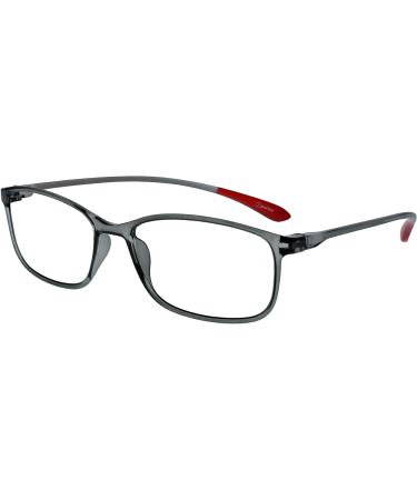 Opulize ICE Reading Glasses 2 Pack - Ultralight Crystal Gray & Dark Red Frames | +1.00 to +3.00 Diopters - Stylish & Comfortable for Men - Buy Online on GoSupps.com