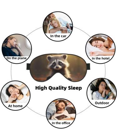 BREAUX Raccoon Print Eye Mask | Double Sided Blackout Sleep Mask for Ultimate Comfort | Unisex Sleep Aid - Buy Online on GoSupps.com