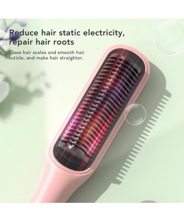 2 in 1 Negative Ion Heated Styling Brush & Flat Iron - Rapid Hair Straightening Comb for Salon-Quality Styling - Buy Online on GoSupps.com