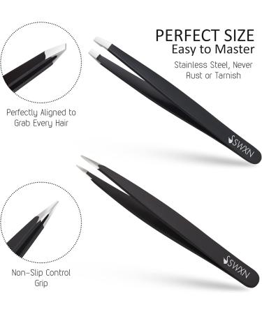 4 Pcs Eyebrow Tweezers Set for Professional Treatment-Stainless Steel Tweezers Set- Eyebrow Tweezer Set with Point Slant & Flat Tip-Perfect for Facial Hair Ingrown Hair Blackhead and Tick Remover - Buy Online on GoSupps.com