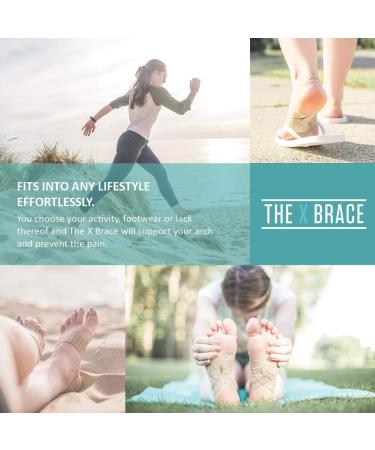 Tuli's X Brace Arch Support Compression - Large Size 1 Pair - Relief for Sever's Disease, Plantar Fasciitis, Heel Pain, Flat Feet, Fallen Arches & Over-Pronation - Beige - Buy Online on GoSupps.com