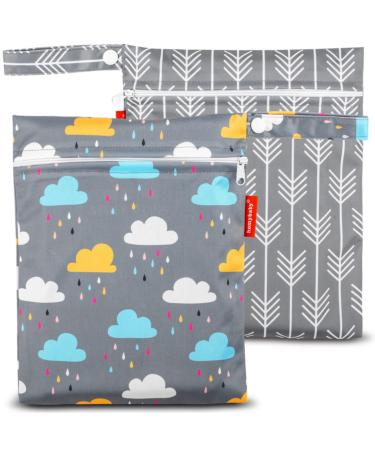 Homybaby piece wetbag x2 - waterproof fabric bags - Wetbag kindergarten - Wetbag fabric diapers - wet bag kindergarten - laundry bag children's maps S Set C