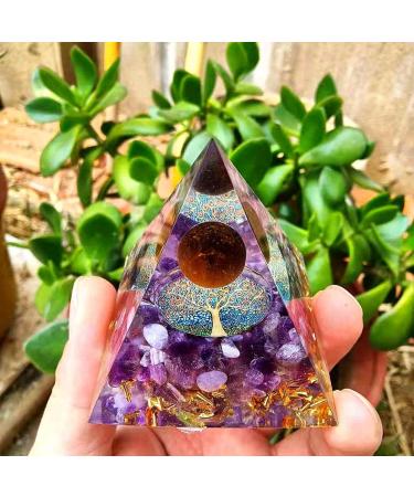 Ycyiingcheng Crystal Orgonite Pyramid - Energy Protection & Chakra Healing Crystals for Positive Energy, Reiki Supplies - Home Decor Gift - Buy Online on GoSupps.com