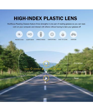 Shop Eyekeper 4 Pack Progressive Multifocus Reading Glasses - No Line Light Blocking for Women - 2.0x - Stylish Mixed Colors - Buy Online on GoSupps.com