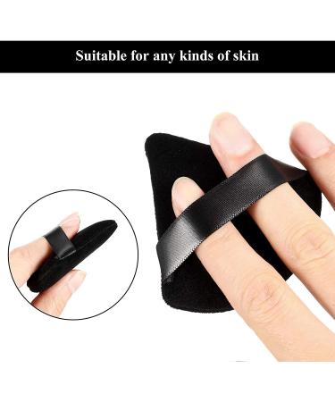 Ondaring 6Pcs Makeup Powder Puff Triangle Velvet Powder Puff with Ribbon Band for Contouring Under Eyes Corners for Loose Powder Body Powder Makeup Tool 6pcs Black - Buy Online on GoSupps.com