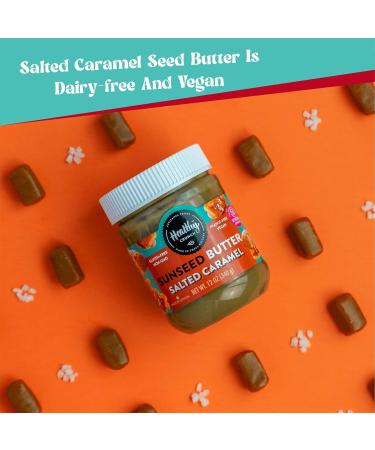 Healthy Crunch Seed Butter - Salted Caramel Flavor 6 Units x 340g - Sunflower Butter Nut Butter Alternative Perfect for Smoothies Snacks Baking - Plant-Based Gluten-Free Non-GMO Vegan-Friendly - Buy Online on GoSupps.com