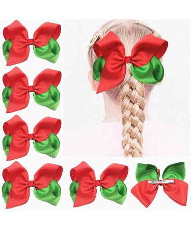ZOONAI 6 Inch Women Girls Hair Bows Boutique Christmas Party Hair Clip Teens Hairpin - Light Blue Pink - Buy Online on GoSupps.com