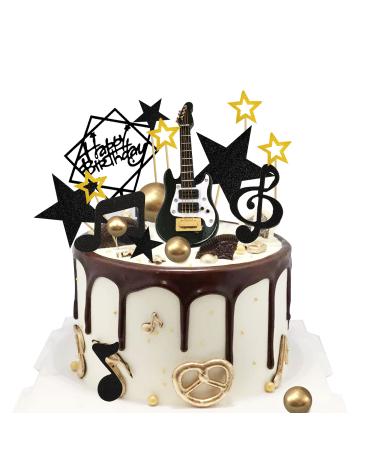 24PCS Guitar Cake Toppers Music Note Birthday Cake Toppers 1:12 Guitar Model Decorations For Musician Party Birthday party Rock Theme Party - Buy Online on GoSupps.com