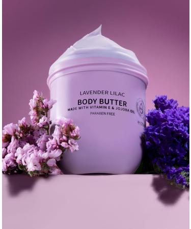 LOVERY Lavender Lilac Body Butter - Hydrating Shea Cream with Jojoba Oil & Vitamin E - Natural Moisturizer for Hands - 12 Fl Oz - International Shipping Available - Buy Online on GoSupps.com