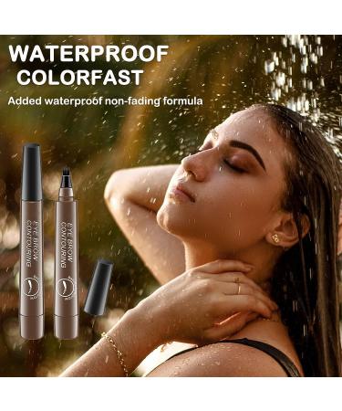 4 Point Waterproof Microblading Eyebrow Pencil for Women - Smudge Proof Dark Brown Liquid Makeup - Buy Online on GoSupps.com