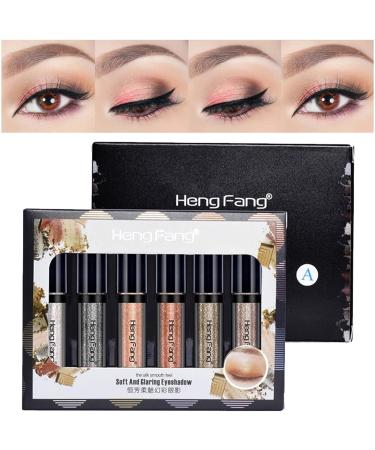 Eyeshadow - 6 Colors Liquid Eyeshadow Set | Waterproof Sparkly Eye for Women Girls Colorful Eyeliner Makeup Tool A:1-6# - Buy Online on GoSupps.com