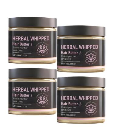 Nuvilo Herbal Whipped Hair Butter for dry and damaged hair deep moisturizing and anti-frizz balm nourishing cream for curly and coily hair leave-in conditioning butter for