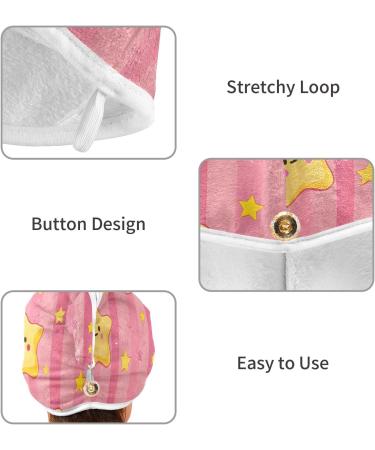 Kawaii Soft Yellow Star Hair Towels 2 Pack | Super Absorbent Quick Dry Turbans for Women & Girls - Buy Online on GoSupps.com