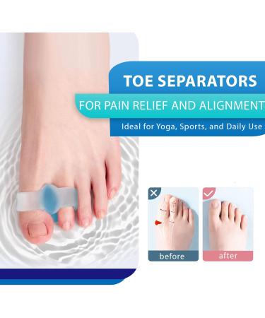 Toe Spacers for Overlapping Toes | Gel Big Toe Separators for Bunion Relief | Orthopedic Correctors | One Size Fits All - Pack of 2 - Buy Online on GoSupps.com
