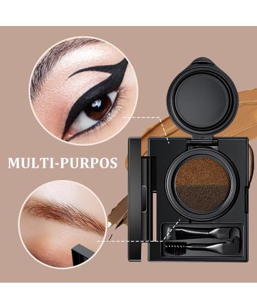 Eyebrow paste and eyeliner with stamp 2 in 1 waterresistant powder and cream Doublesided brush New eyebrow color Brown - Buy Online on GoSupps.com