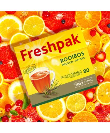 Freshpak Rooibos Tea 80 Tagless Teabags - Natural Premium Rooibos from South Africa | Caffeine-Free | Keto Friendly | Non-GMO - Buy Online on GoSupps.com