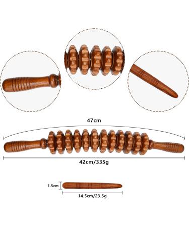 Anti-Cellulite Massage Roller & Thigh Maderotherapy Set - 47 cm Wood Roller & Bonus Massage Stick for Targeted Cellulite Treatment - Buy Online on GoSupps.com