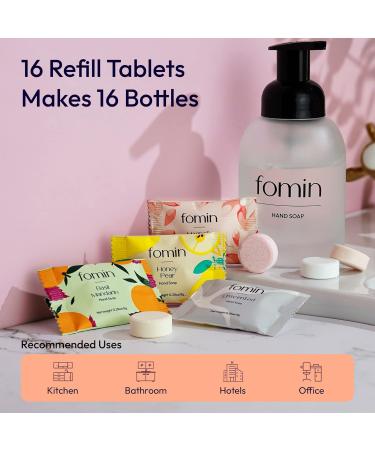 FOMIN Foaming Hand Soap Tablets (16 Count) - Sustainable Variety Pack Refills - 128 fl oz Total - Honey, Magnolia Basil, Unscented - Eco-Friendly Hand Soap Tablets - Buy Online on GoSupps.com