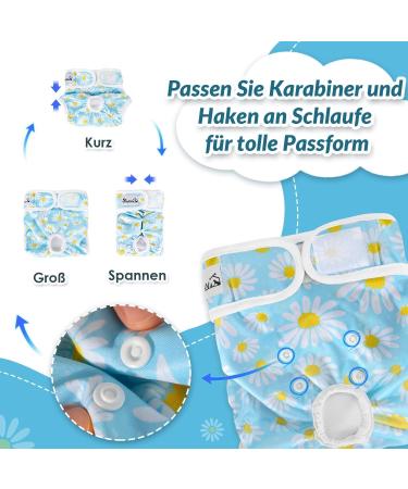 Slowton XS Dog Diapers for Bitches | Washable Incontinence & Heat Solutions | 3 Pack - Buy Online on GoSupps.com