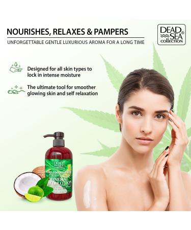 Dead Sea Collection Hemp & Coconut Lime Body Lotion | Nourishing Moisturizer for Dry Skin - 16.9 Fl. Oz. | Unisex Rejuvenating Hand & Body Care - Buy Online on GoSupps.com
